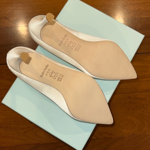 White Satin Bridal Heels - Picture 3 of 7